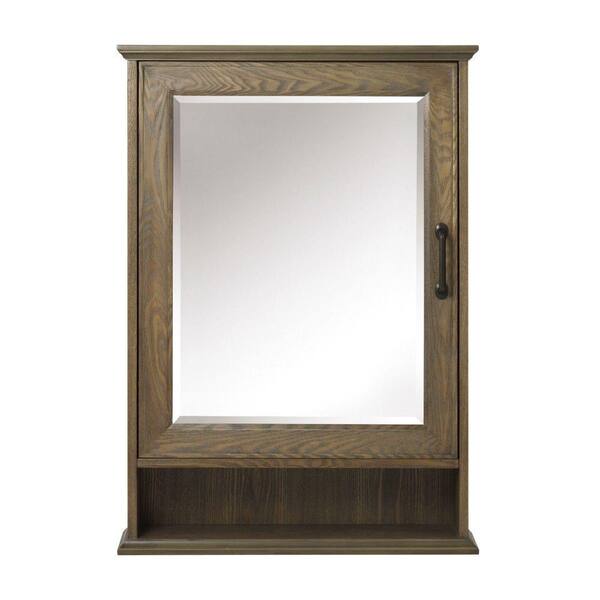 Home Decorators Collection Walden 24 in. W x 34 in. H Framed Surface-Mount Bathroom Medicine Cabinet in Driftwood Grey