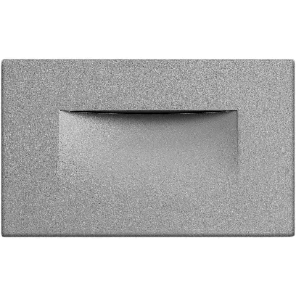 CIATA LED Stair Lights Indoor - Step Lights for Outdoor and Indoor Stairs 3000K Concrete - Silver Finish, Horizontal