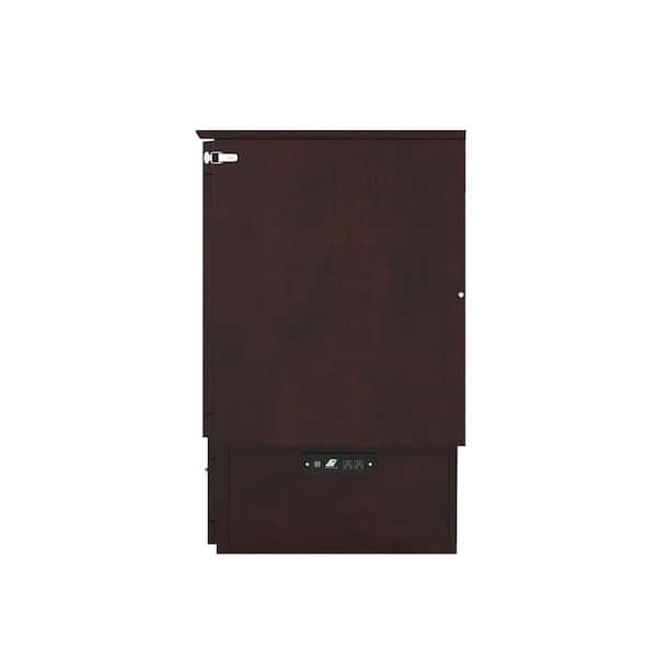 Nantucket Murphy Bed Espresso Twin Chest with Charging Station and Cool Soft Mattress