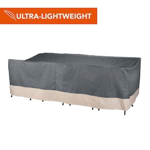 Renaissance Ultralite Water Resistant Rect/Oval Patio Table and Chair Cover, 108 in. L x 64 in. W x 34 in. H, Gray