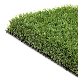 15 ft. W x Cut to Length Green and Tan Quick Draining Artificial Grass Turf