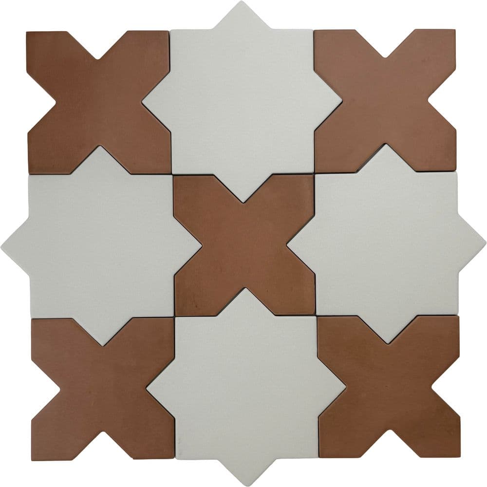 Seville 6.6 in. x 11.32 in Pure White Star Terracota Cross Matte Porcelain Wall Floor Tile (10.62 sq. ft./case) 68-Pack price history on PriceWatchPro