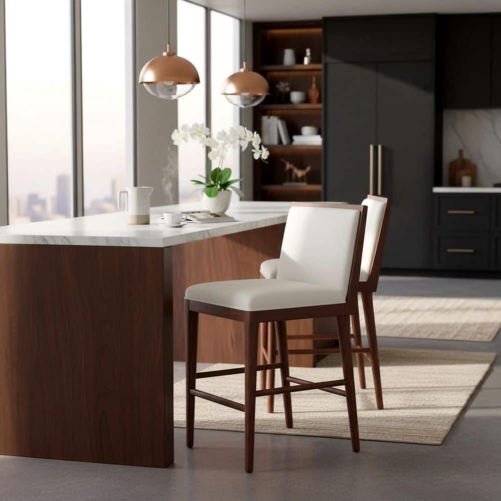 Laycee 36 in. H Walnut/White Wood Stool Set of 2 price history on PriceWatchPro