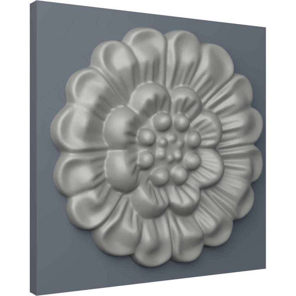 White Primed Polyurethane Floral Rosette Accent Piece