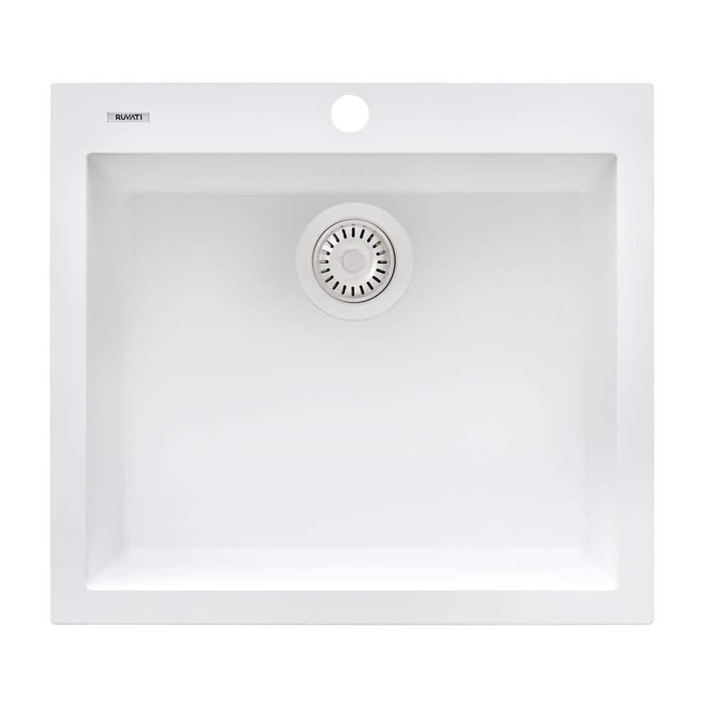 Arctic White Granite Composite Single Bowl Kitchen Sink