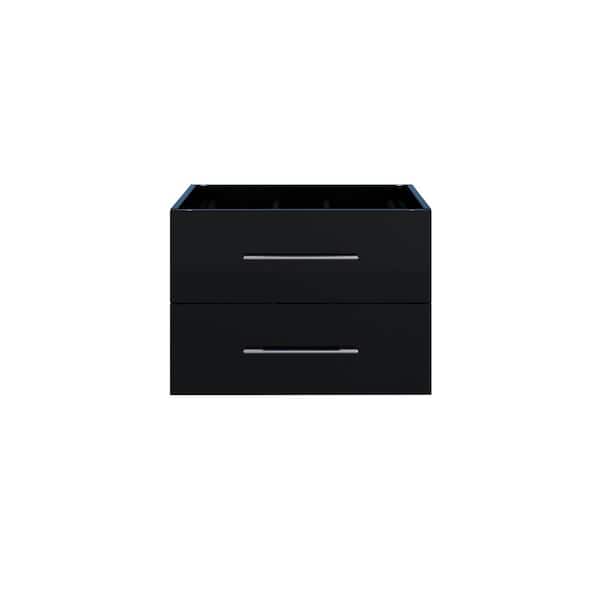 VOLPA USA AMERICAN CRAFTED VANITIES Napa 30 in. W x 22 in. D x 21 in. H Single Sink Bath Vanity Cabinet without Top in Glossy Black, Wall Mounted