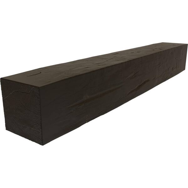 Ekena Millwork 6 in. x 10 in. x 7 ft. Hand Hewn Faux Wood Beam Fireplace Mantel Natural Espresso