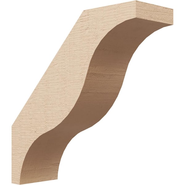 Ekena Millwork 5 in. x 16 in. x 16 in. Funston Rough Cedar Woodgrain Timberthane Polyurethane Knee Brace, Primed