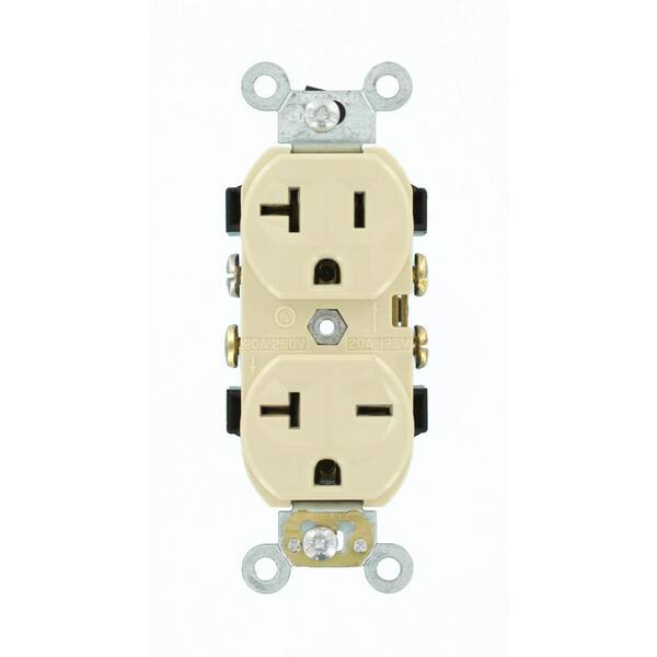 100 pc Decorator Duplex Receptacles 20 Amp Ivory Self Grounding 20A Outlets 
