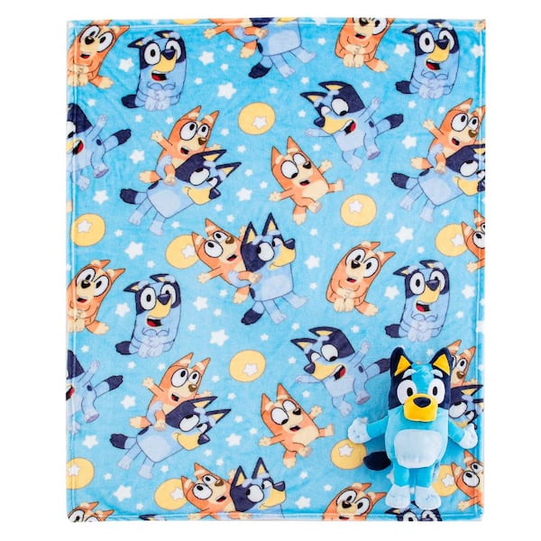 THE NORTHWEST GROUP Bluey Hooray Silk Touch Multi Throw Blanket with Hugger