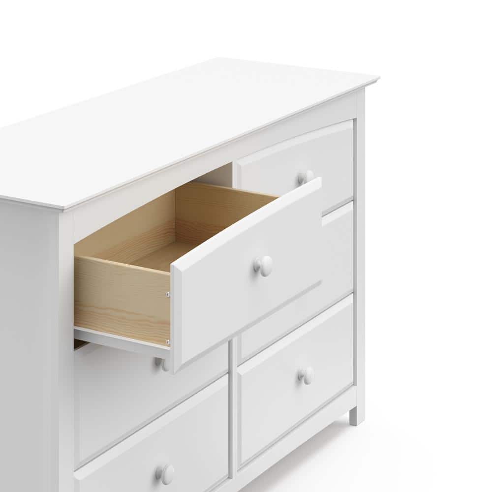 Kenton Classic White 6-Drawer Nursery Dresser with Safety Stops