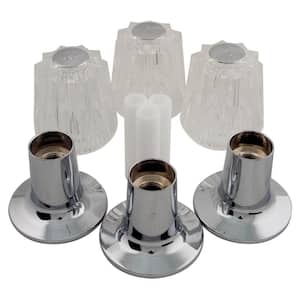 Windsor 3-Handle Faucet Trim Kit in Clear Acrylic and Chrome for Tub and Shower Faucets (Valve Not Included)