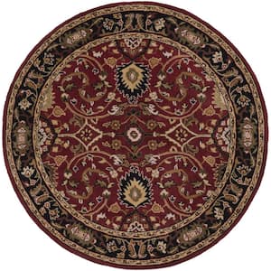 John Red 4 ft. Round Area Rug