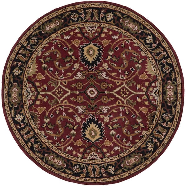 Livabliss John Red 10 ft. Round Area Rug
