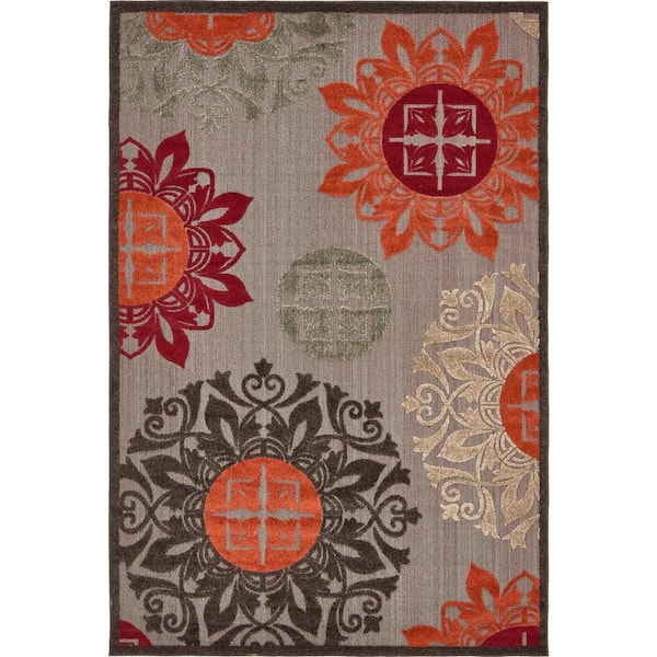 Indoor/Outdoor Chicago Brown 6' 0 x 9' 0 Area Rug