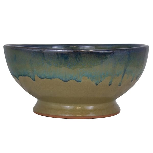 Trendspot 12 in. Dia Caspian Multi-Color Ceramic Bowl Planter