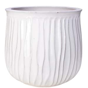 14.5 in. x 13 in. Riverside Decorative Ceramic Planter - Creamy White