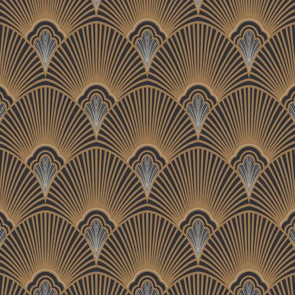 Graham & Brown Sublime Art Deco Black and Gold Wallpaper Sample