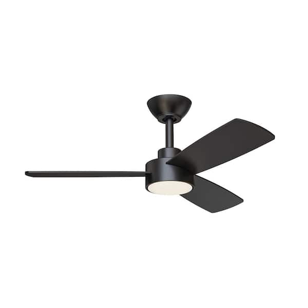 Dorsey 36 in. (3 ft. ) LED Indoor/Covered Outdoor Matte Black Ceiling Fan with Remote Control and Light Kit