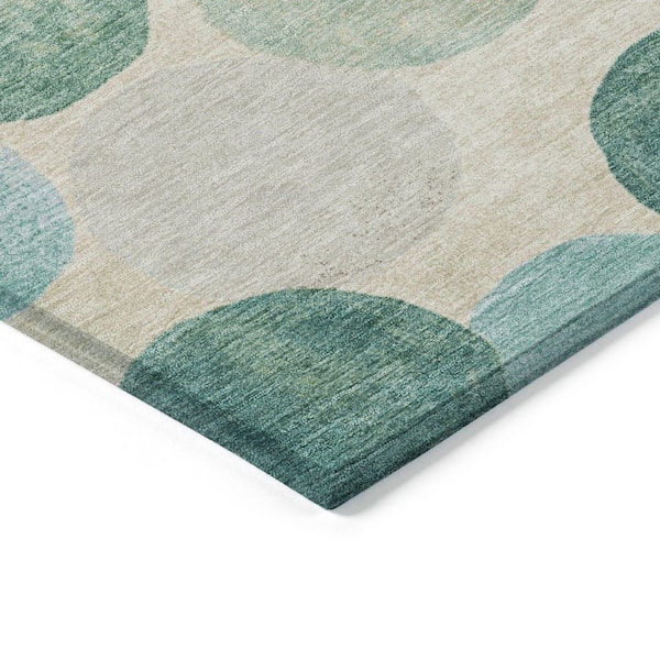 Chantille Machine Washable Indoor/Outdoor Abstract ACN1951 Teal 2 ft. x 3 ft. Accent Rug