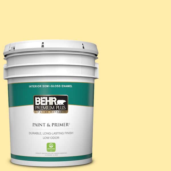 BEHR PREMIUM PLUS 5 gal. #P300-3 Rite of Spring Semi-Gloss Enamel Low Odor Interior Paint & Primer