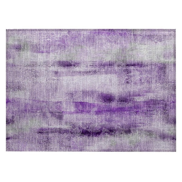 HomeRoots 2 X 3 Purple Border Outdoor Area Rug