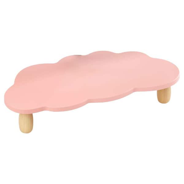 Unbranded Cloud-Shaped Sturdy Wood Monitor Stand Riser Multi-Purpose Desktop Organizer for Computer Laptop Printer TV Pink