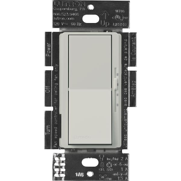 Lutron Diva 3-Speed Fan Control and Light Switch, Single-Pole/3-Way, 1.5A Fan/1A LED, Palladium (DVSCFSQ-LF-PD)