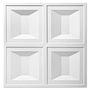 White 2 ft. x 2 ft. Decorative Glue up Ceiling Tile PVC Decorative Drop Ceiling Tile (48 sq. ft./Case)