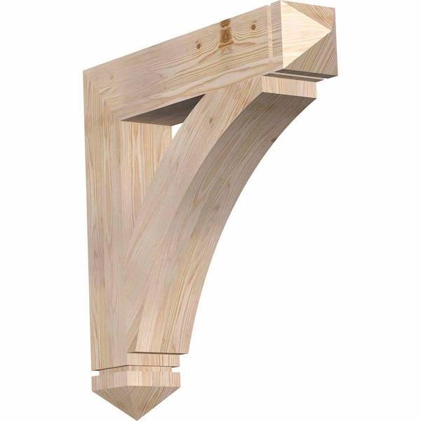 Ekena Millwork 5.5 in. x 32 in. x 32 in. Douglas Fir Thorton Arts and Crafts Smooth Bracket
