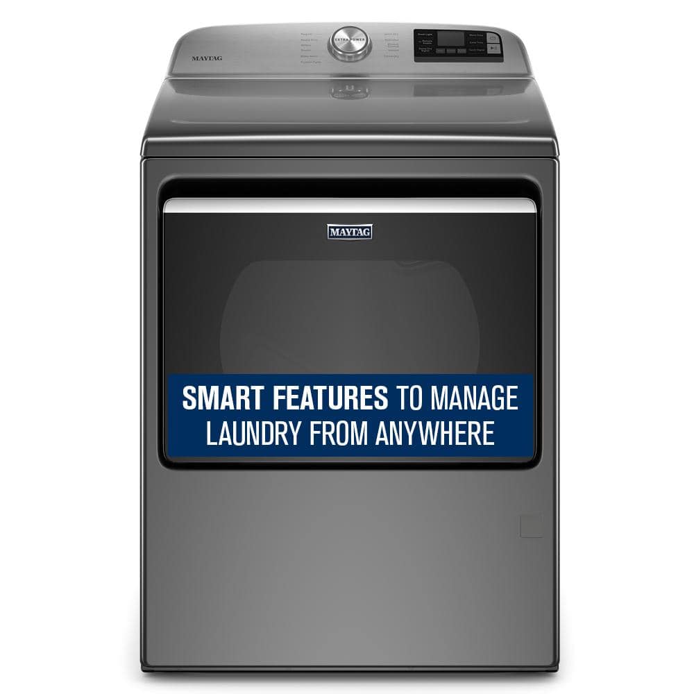 7.4 cu. ft. 120-Volt Smart Capable Metallic Slate Gas Dryer with Hamper Door