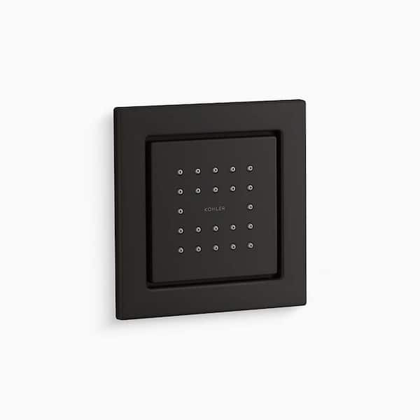 KOHLER WaterTile 4-7/8 in. Square 22-Nozzle 2.5 GPM Body Spray with Stimulation Spray in Matte Black