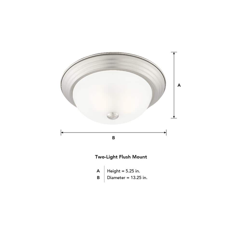Contemporary Pewter 13'' Flush Mount Ceiling Light with Etched Glass