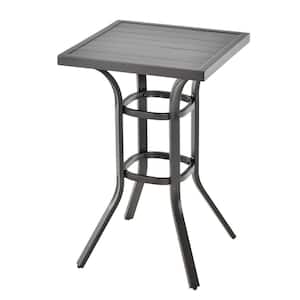 24 in. Patio Bar Height Table Outdoor Side Table with Aluminum Tabletop and Adjustable Footpads Balcony