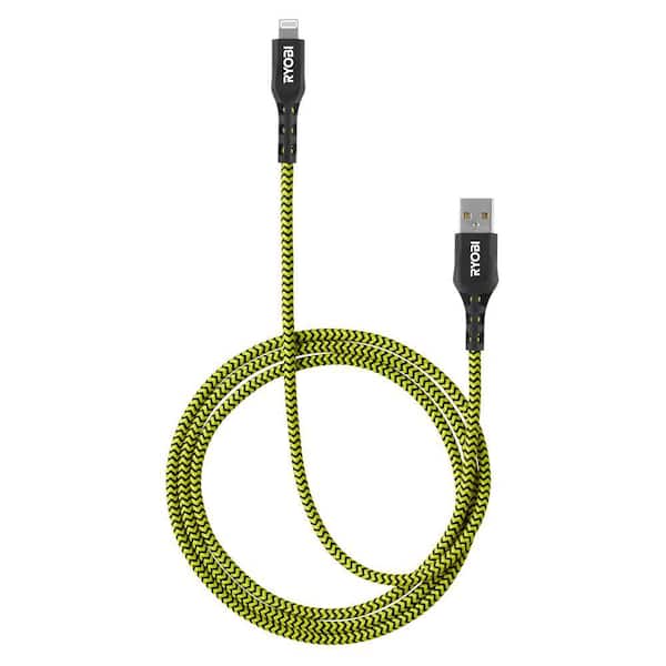 RYOBI 4 ft. Nylon Cable USB-A to Lightning