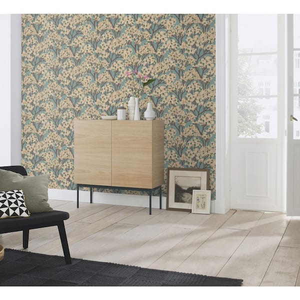 Stickley Sky Blue Tree Wallpaper Sample