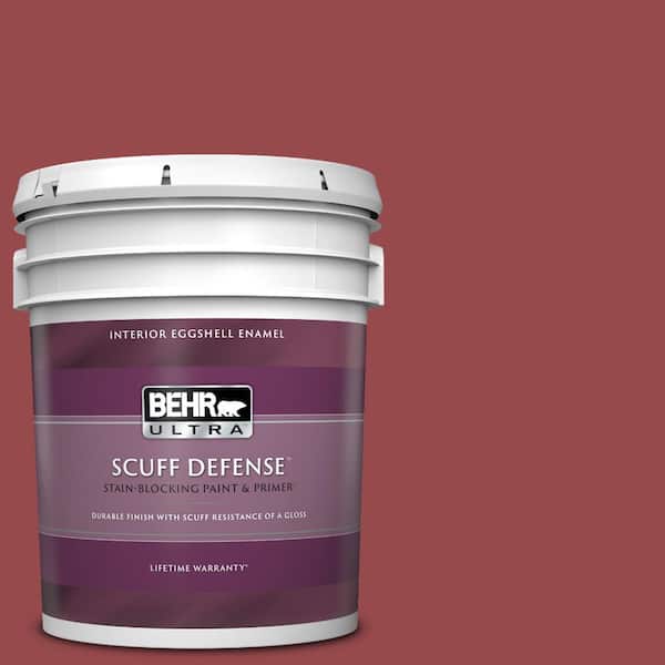 BEHR ULTRA 5 gal. #M140-6 Circus Red Extra Durable Eggshell Enamel Interior Paint & Primer