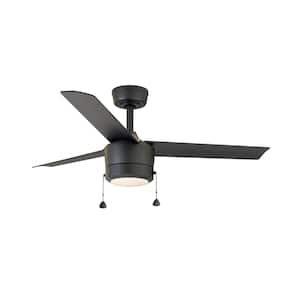 Tritour 44 in. Integrated LED Indoor Matte Black Ceiling Fan with White Color Changing Light Kit