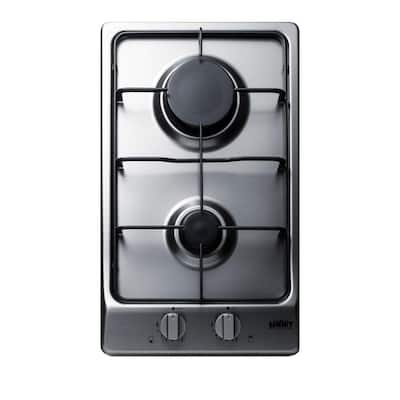 12 in. Gas Cooktop in Stainless Steel with 2 Burners