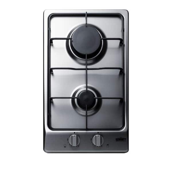 Summit Appliance 12 in. Gas Cooktop in Stainless Steel with 2 Burners