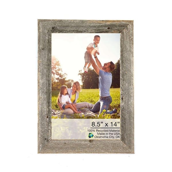 HomeRoots Josephine 8.5 in. x 14 in. Natural Weathered Gray Picture Frame
