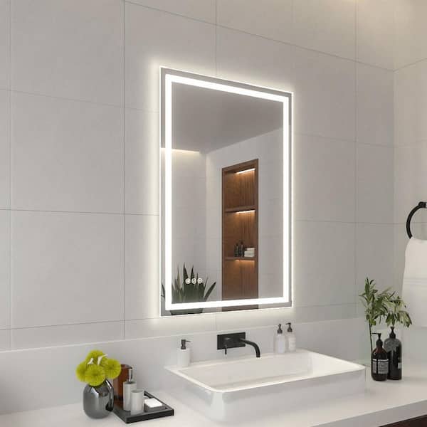 24 in. W x 36 in. H Rectangular Frameless LED Wall Bathroom Vanity Mirror