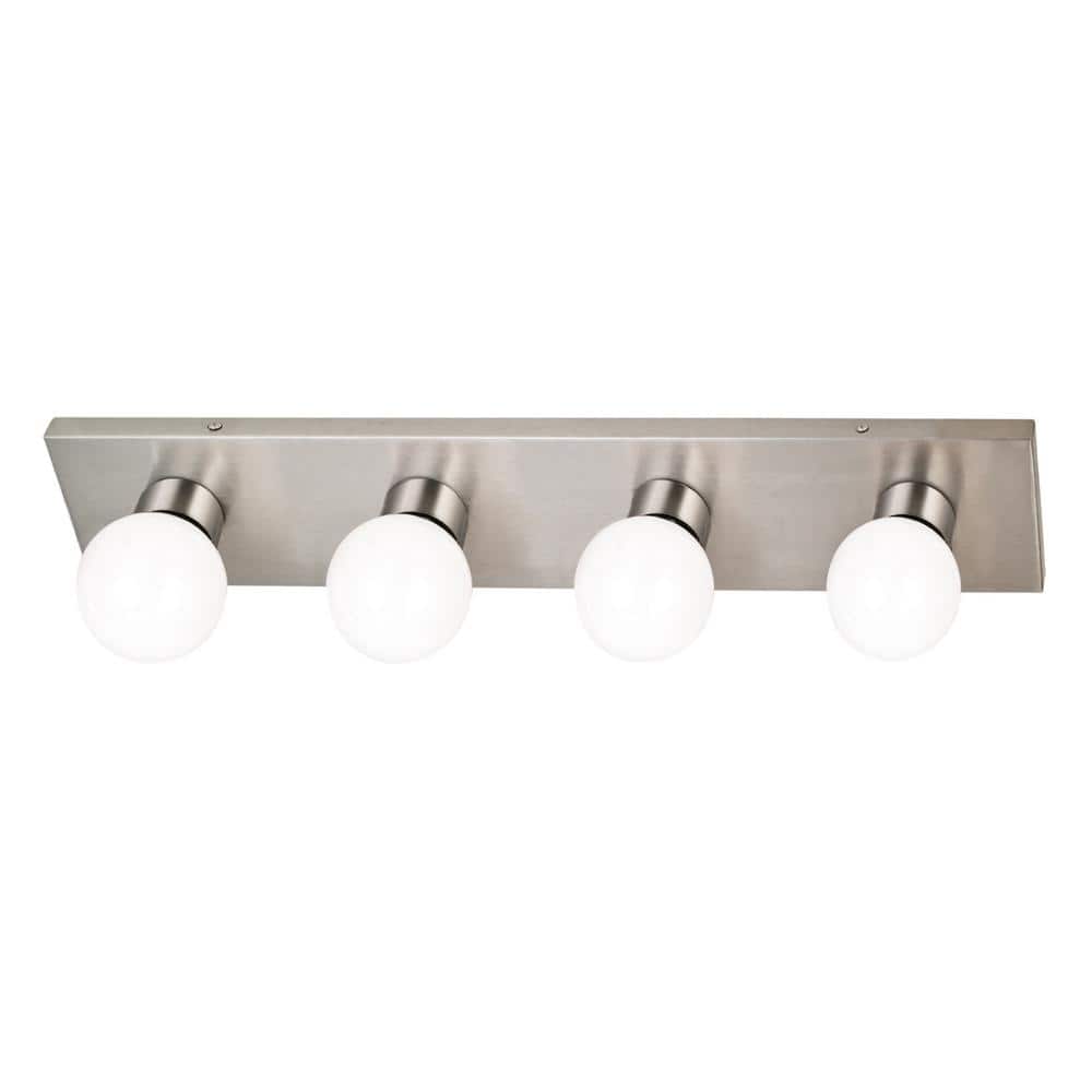 Antique White Steel Industrial 3-Light Bathroom Vanity Fixture