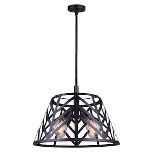 Maud 4 Light Matte Black Modern Chandelier for Dining Rooms and Living Rooms