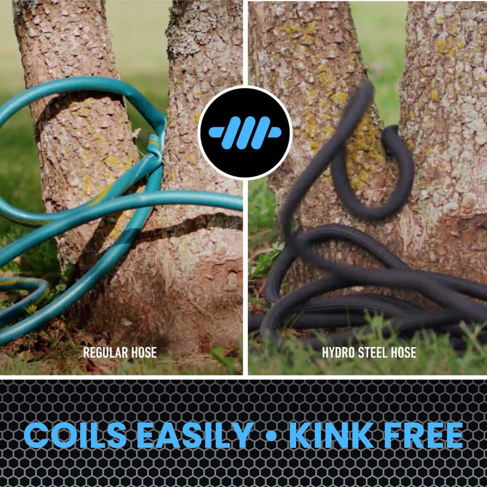 Hydrosteel Ultra Performance 50 Ft Black Stainless Steel Garden Hose