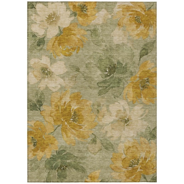 Chantille Machine Washable Indoor/Outdoor Abstract ACN3014 Sage 9 ft. x 12 ft. Area Rug