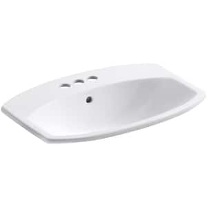 Cimarron Drop-In Vitreous China Bathroom Sink in White