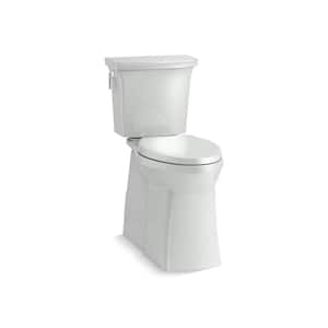 Tall 1.28 GPF 2-Piece Elongated Toilet with Skirted Trapway in Ice Grey