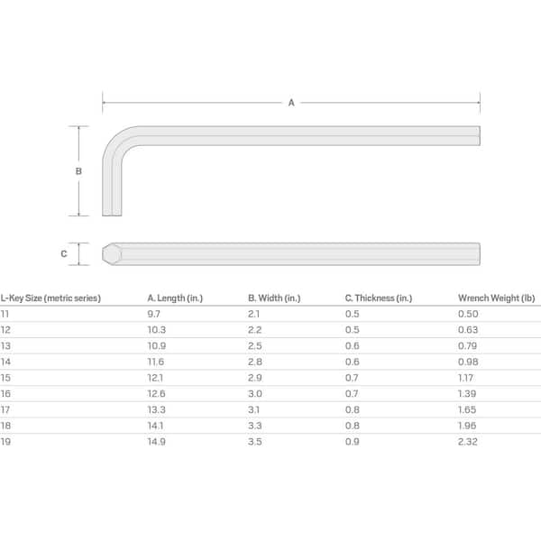TEKTON 11 mm Flat End Hex L-Key KLX22110 - The Home Depot