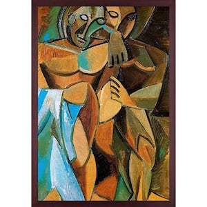 Friendship by Pablo Picasso Open Grain Mahogany Framed People Oil Painting Art Print 26.5 in. x 38.5 in.